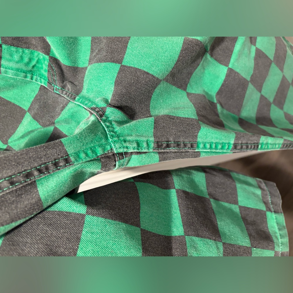 Bershka Green and Black Checker Jeans - Picture 8 of 10
